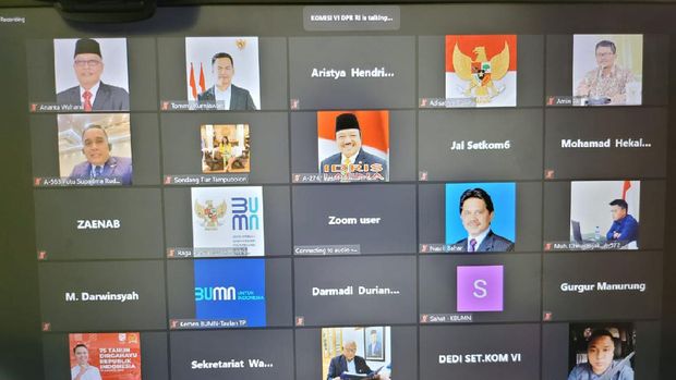 Rapat Komisi VI DPR dengan Menteri BUMN. Ibas tak hadir, Kamis (8/7/2021).