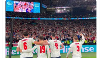 Malam yang akan selalu kita ingat, tambah akun Twitter timnas Inggris. Foto: Twitter