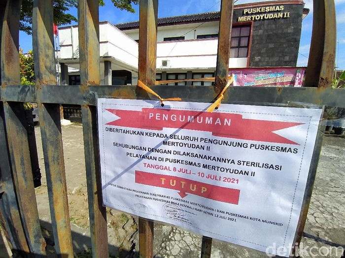 Puskesmas Mertoyudan II Kabupaten Magelang ditutup gegara tiga nakes kena Corona, Kamis (8/7/2021).