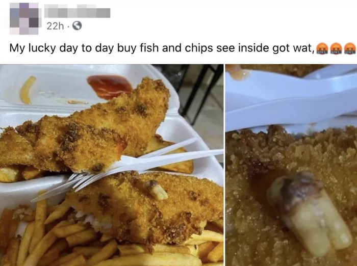 temuan gigi di fish and chips
