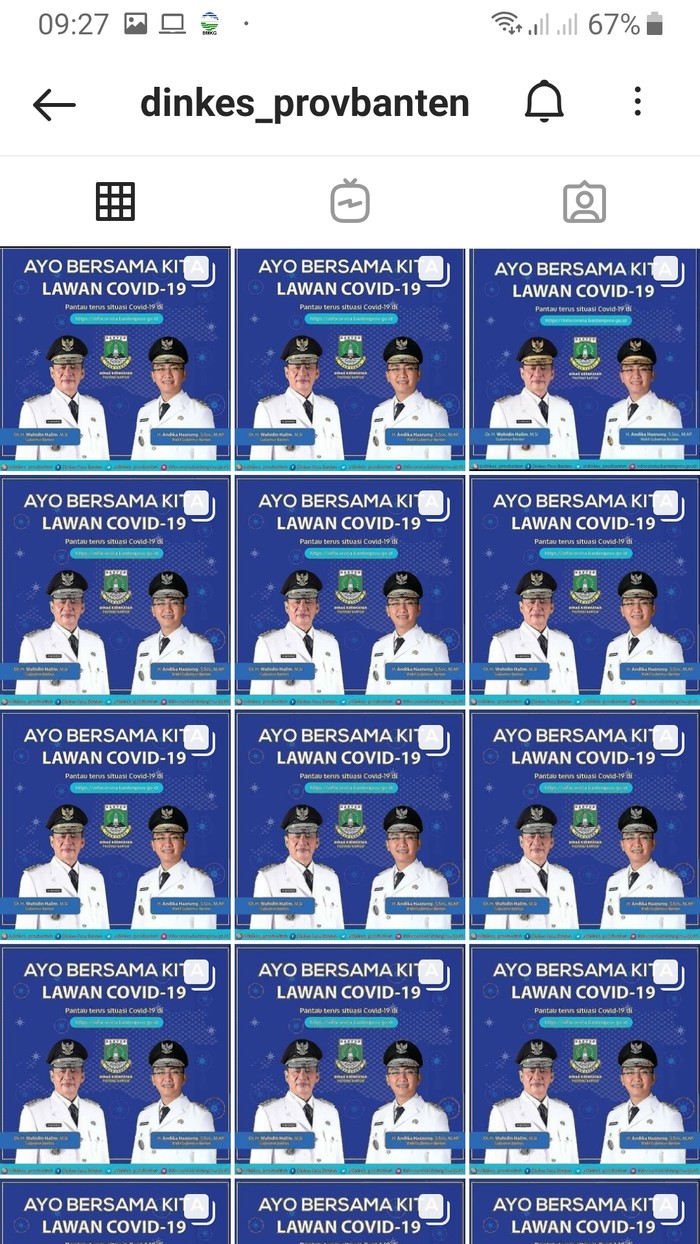 Akun COVID-19 Banten dikritik netizen karena selalu posting foto gubernur dan wagub