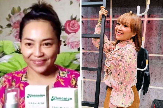 Kalau yang satu ini adalah penampilan Mpok Alpa saat dan tanpa mengenakan makeup. Walau tanpa makeup pun wajahnya tetap terlihat manis ya? Foto: dok. Instagram/@nina_mpokalpa