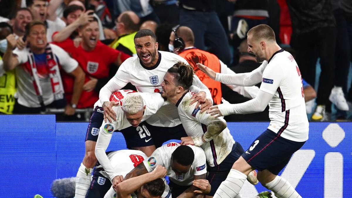 Inggris melaju ke final Euro 2020 setelah mengalahkan Denmark. (Foto: AP/Andy Rain)