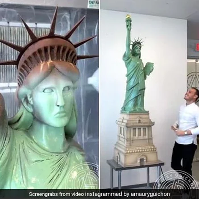 Chocolatier Ini Bikin Patung Liberty Setinggi 2 Meter untuk HUT Amerika