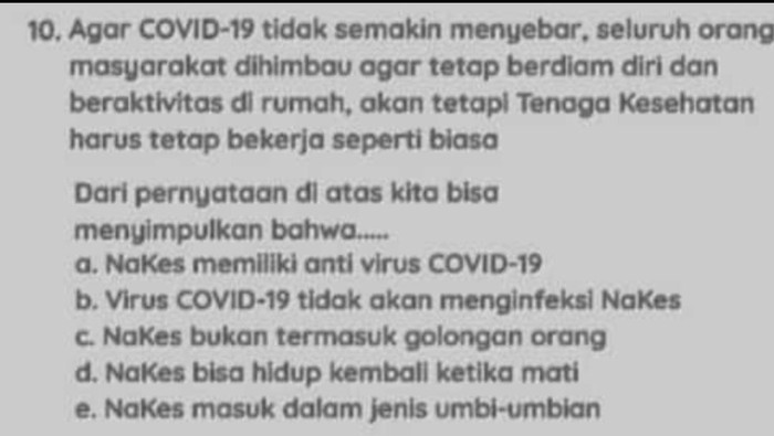 Hari ini nakes di Blitar mem-posting status yang sama di WhatsApp. Posting-an itu dibuat untuk membangkitkan semangat nakes dalam menangani pasien COVID-19.