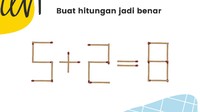 Foto5: Kamu cuma boleh menggeser satu batang korek api yang ada. (Foto: Asah otak/detikHealth)