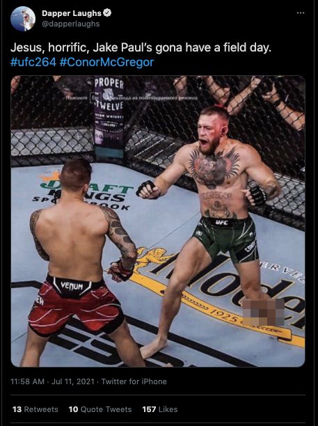 Momen engkel alias pergelangan kaki kiri Conor McGregor patah