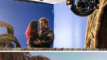 Ini adalah salah satu momen paling romantis dari Guardians of the Galaxy vol. 2 difilmkan. Foto: Brightside