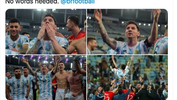Tidak perlu kata-kata untuk melukiskan kegembiraan Argentina. Foto: Twitter