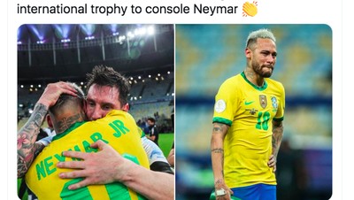 Netizen Terharu Messi Peluk Neymar dan Samai Ronaldo