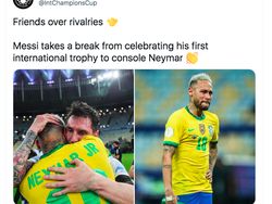 Netizen Terharu Messi Peluk Neymar dan Samai Ronaldo