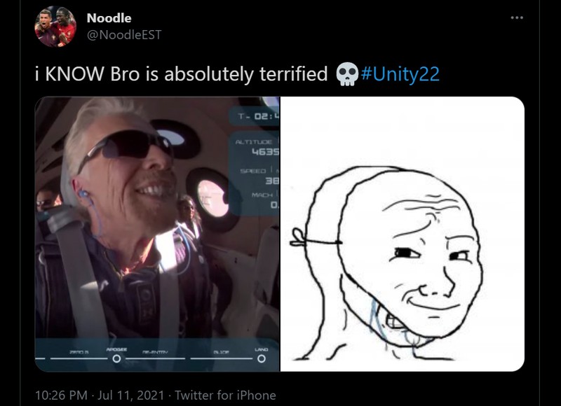 Meme Richard Branson ke Luar Angkasa