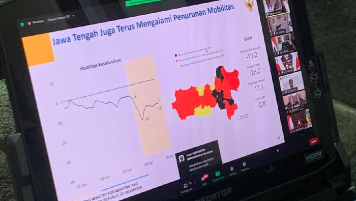 Peta penurunan mobilitas warga di Jateng, 12/7/2021
