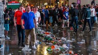 Sampah ini ditinggalkan penonton final Euro 2020 yang mempertemukan Inggris vs Italia.  