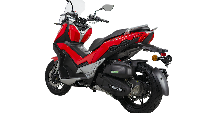 Skutik ini juga sudah dibekali rem cakram tunggal di roda depan dan belakang dengan teknologi ABS(Anti-lock Braking System). Adapun kaki-kakinya menggunakan pelek ukuran 14 dengan profil ban 100/80 di depan dan 120/70 di belakang. Foto: Dok. MForce Bike