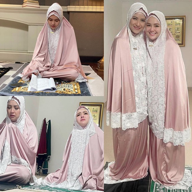 Ukuran mukena all size. Harga mukena Rp 1.399 juta hanya ada dua warna shimmer pink dan tosca green. Pemesanan secara pre order selama dua minggu, tulis @amandamanopomukena. Foto: Dok. Instagram @amandamanopomukena.