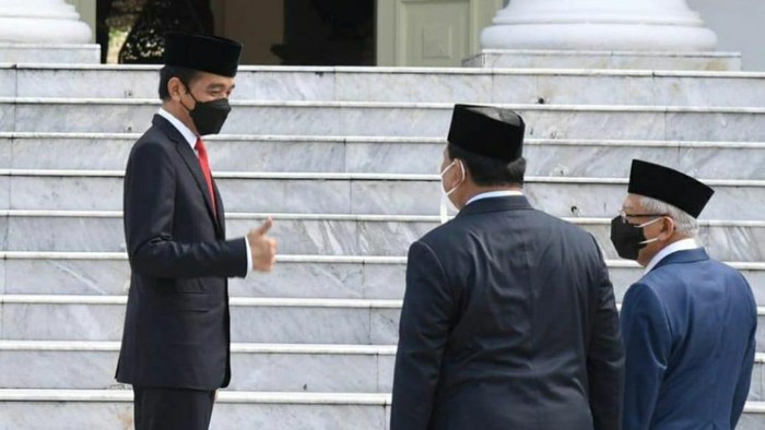 Jempol Jokowi untuk Prabowo di Istana (Foto: dok Instagram Prabowo)
