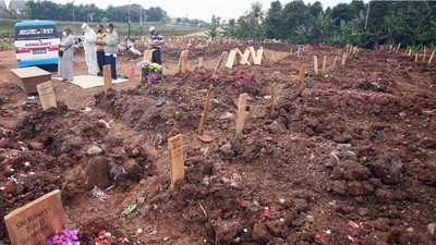 Lahan TPU Khusus COVID-9 di Jombang Tangsel Penuh