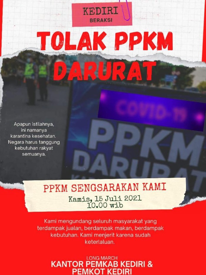 penolakan ppkm darurat di kediri