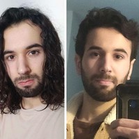 Ganti gaya rambut dari gondrong jadi pendek membuat pria ini terlihat seperti dua orang yang berbeda. Foto: Dok. Reddit