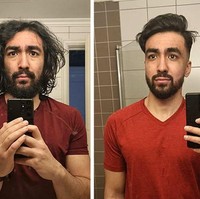 Setelah bertahun-tahun tidak merawat diri dan grooming, pria ini memutuskan pergi ke pangkas rambut. Hasilnya pun jauh lebih baik. Foto: Dok. Reddit