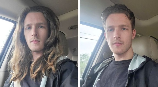 Pria ini tidak pernah potong rambut selama empat tahun. Begitu dia memangkas rambut untuk pertamakalinya, penampilannya jadi sangat berbeda ya. Foto: Dok. Reddit