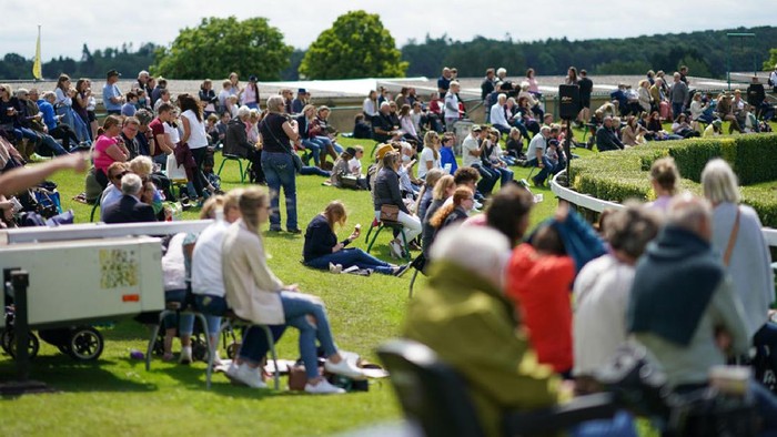 HARROGATE, ENGLAND - JULY 13: Crowds look into the main arena on the first day of the 162nd Great Yorkshire Show at the Harrogate Show Ground on July 13, 2021 in Harrogate, England. The Great Yorkshire Show, one of the country's largest agricultural events, was cancelled last year due to the Covid-19 pandemic. The Great Yorkshire Show is held this year over four days, running from Tuesday 13 to Friday 16 July. This year capacity has been limited to a maximum of 26,000 people a day to minimise any potential crowding and to ensure social distancing can be maintained throughout the site. The Great Yorkshire Show is Englands premier agricultural event and is organised by the Yorkshire Agricultural Society. (Photo by Ian Forsyth/Getty Images)