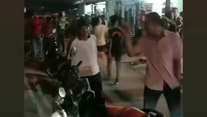 Screenshot video viral diduga tawuran warga di Medan (dok. Istimewa)