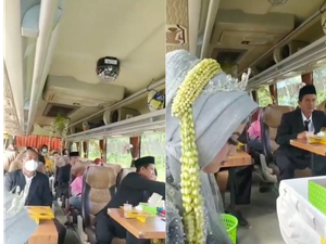 Viral Video Pernikahan di Dalam Bus, Biar Nggak Dibubarin?