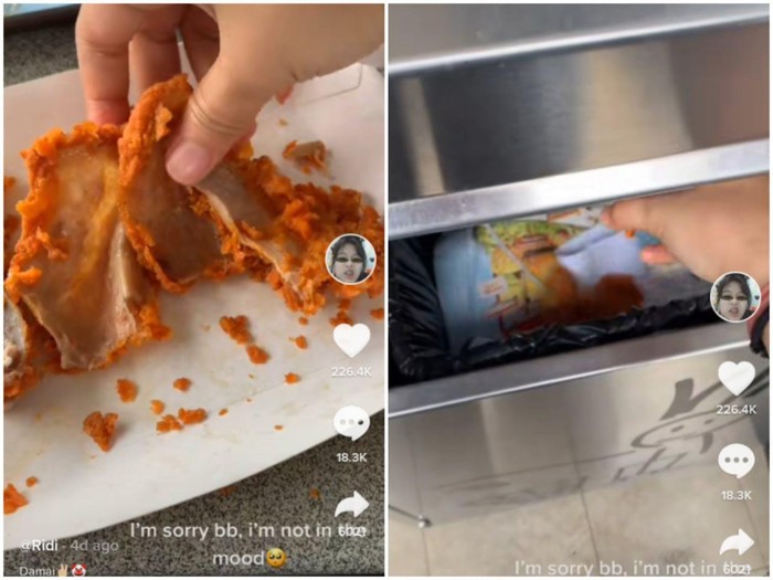 Buang Kulit Ayam McD Buang Kulit Fried Chicken, TikToker Ini Bikin Netizen Geram
