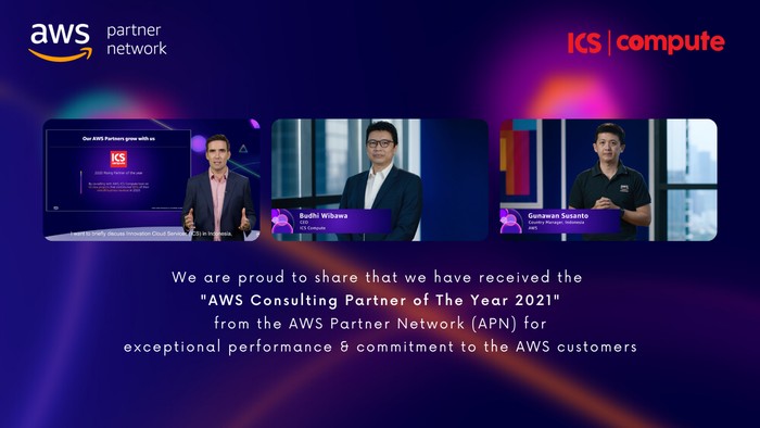 Penghargaan AWS untuk ICS Compute sebagai AWS Consulting Partner of The Year 2021.
