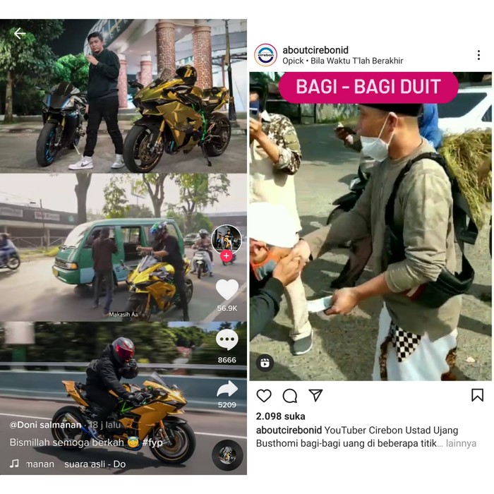 YouTuber Doni Salamanan bagi-bagi duit di Bandung