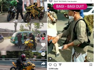 Heboh Aksi YouTuber Doni Salamanan Bagi-bagi Duit di Bandung