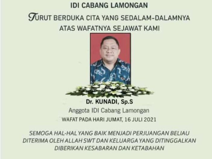 dokter meninggal positif covid