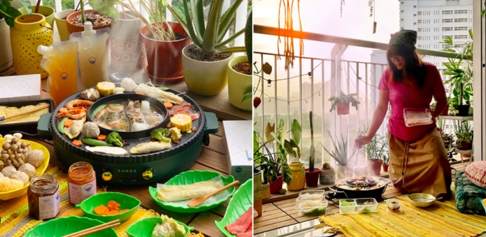 Gabut Saat Lockdown, Wanita Ini Sulap Balkonnya Jadi ‘Restoran’ Hot Pot