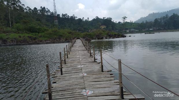 Indahnya Danau dan Hamparan Kebun Teh Situ Patenggang Untuk mengelilingi danau disediakan penyewaan perahu atau sepeda air