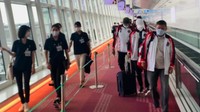 Setelah sembilan jam transit di Haneda rombongan melanjutkan penerbangan ke Prefektur Kumamoto untuk menjalani aklimatisasi dan adaptasi, serta program latihan lanjutan jelang Olimpiade Tokyo.