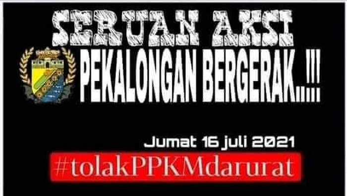 Seruan aksi tolak PPKM Darurat di Pekalongan