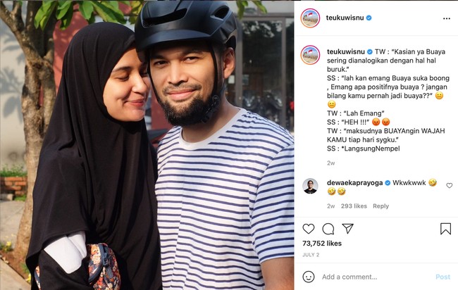 Kalau yang satu ini bisa nih dicontoh buat dijadikan bahan gombalan untuk pacar. Dijamin si doi klepek-klepek deh. Foto: Instagram/@teukuwisnu