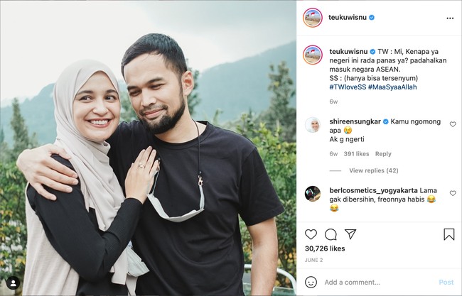 Oh maksudnya negara AC-an ya.. Benar-benar bikin speechless nih candaannya Teuku Wisnu. Foto: Instagram/@teukuwisnu