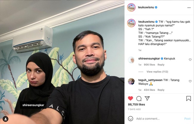 Jika diperhatikan, Teuku Wisnu ternyata cukup sering mengunggah foto-foto di Instagram dengan keterangan yang nyeleneh. Seperti keterangan dalam foto yang satu ini. Foto: Instagram/@teukuwisnu