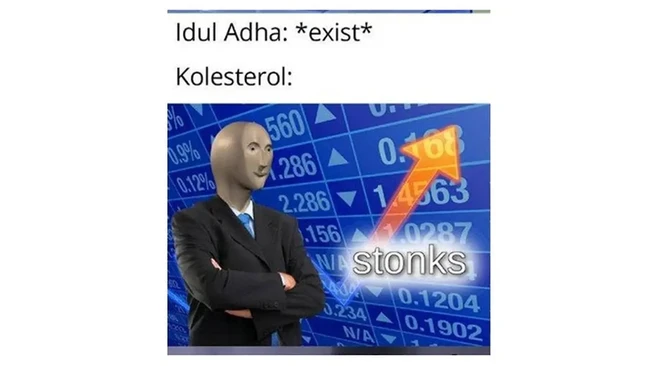 Sehabis Idul Adha siap-siap deh kolesterol dan berat badan jadi naik. Jadi jangan lupa tetap dikontrol ya makannya.. Foto: 1cak.com