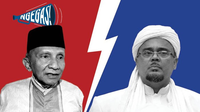 Habib Rizieq vs Amien Rais (Tim Infografis detikcom)