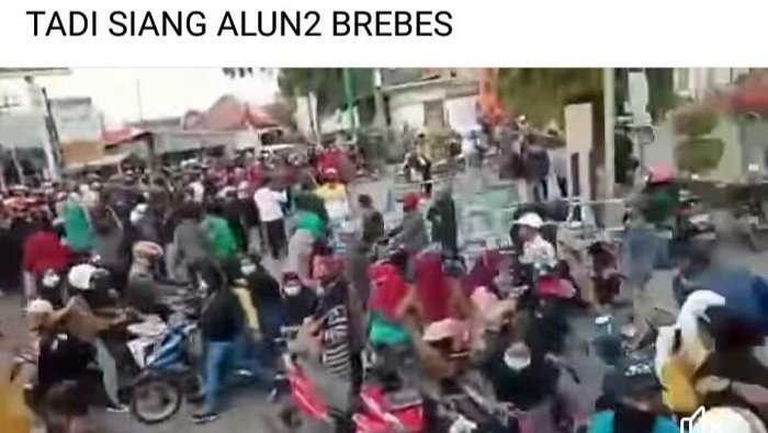 Postingan hoax demo tolak PPKM Darurat di Brebes.