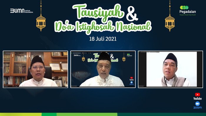 PT Pegadaian (Persero) menggelar istigosah nasional bertajuk Tausiyah dan Doa Istigosah Nasional untuk Indonesia sehat.