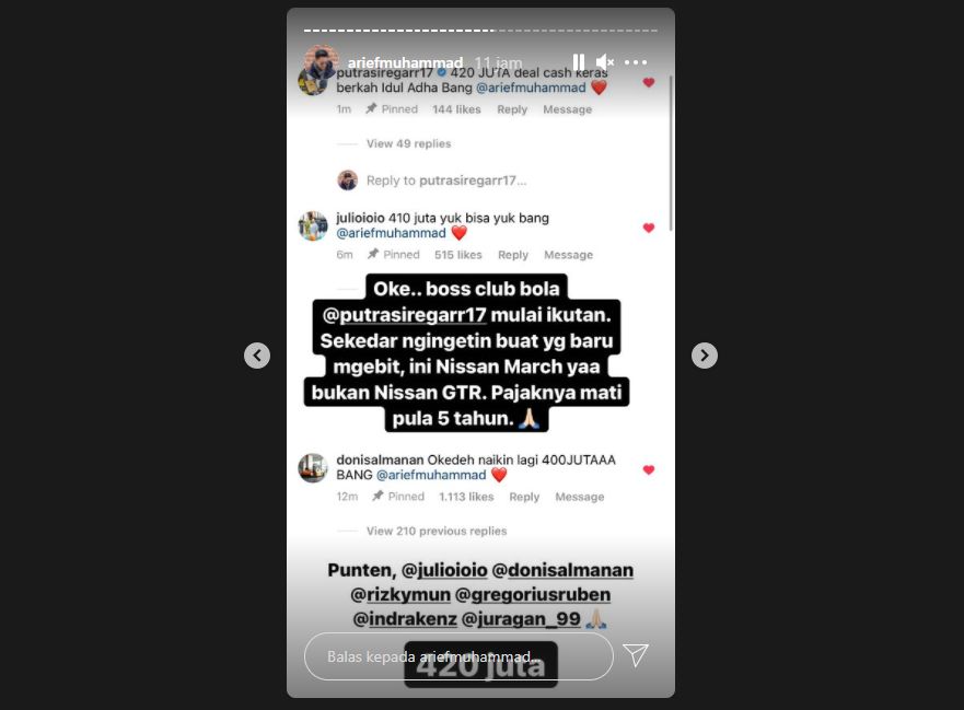 Arief Muhammad lelang Nissan March