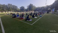 Salat Id Idul Adha di lapangan sepakbola