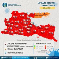 Kasus COVID-19 Melonjak, Surabaya Jadi Zona Merah