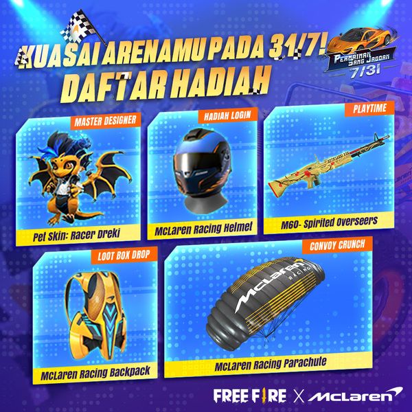 Dapatkan Bundle McLaren Racing Di Event Kolaborasi Free Fire x McLaren