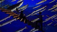 Selain melihat indahnya cakrawala kota Dubai, traveler juga bisa menikmati galeri seni digital Infinity des Lumieres. AP Photo/Jon Gambrell  